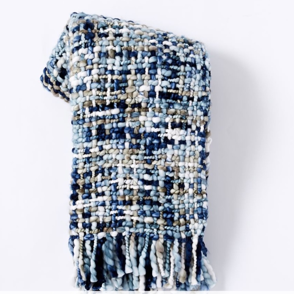 West Elm Marbled Basketweave throw blanket